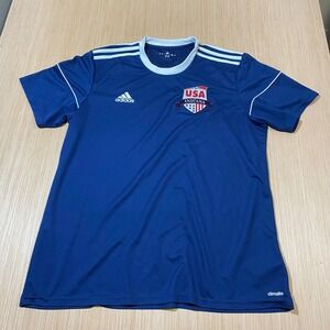 Adidas Mens XL Indiana USA Soccer Jersey Navy Blue Climalite Short Sleeve Shirt